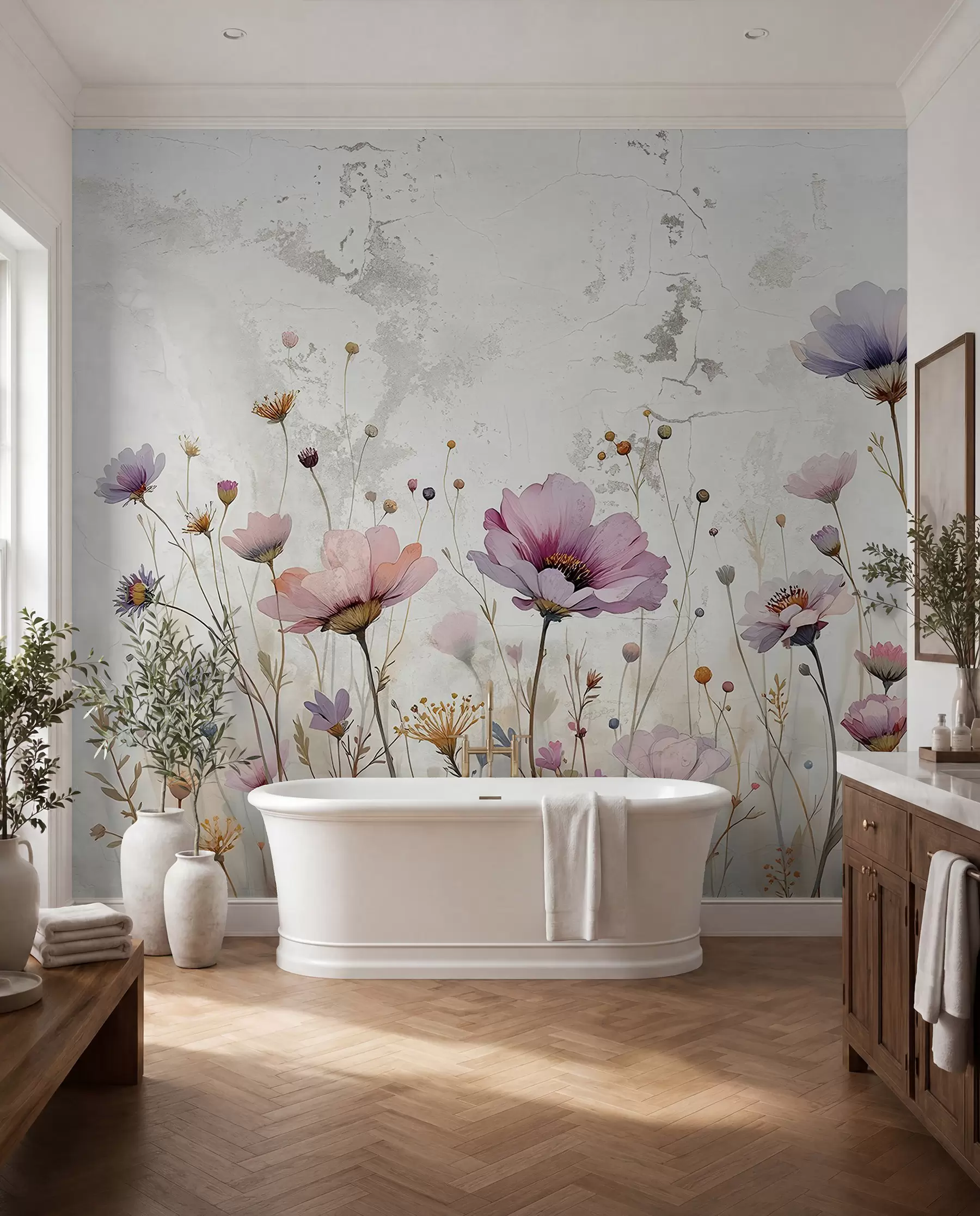 Fototapeedid Akvarelllilled grunge stiilis w03192