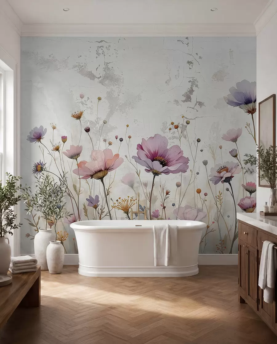 Fototapeedid Akvarelllilled grunge stiilis w03192