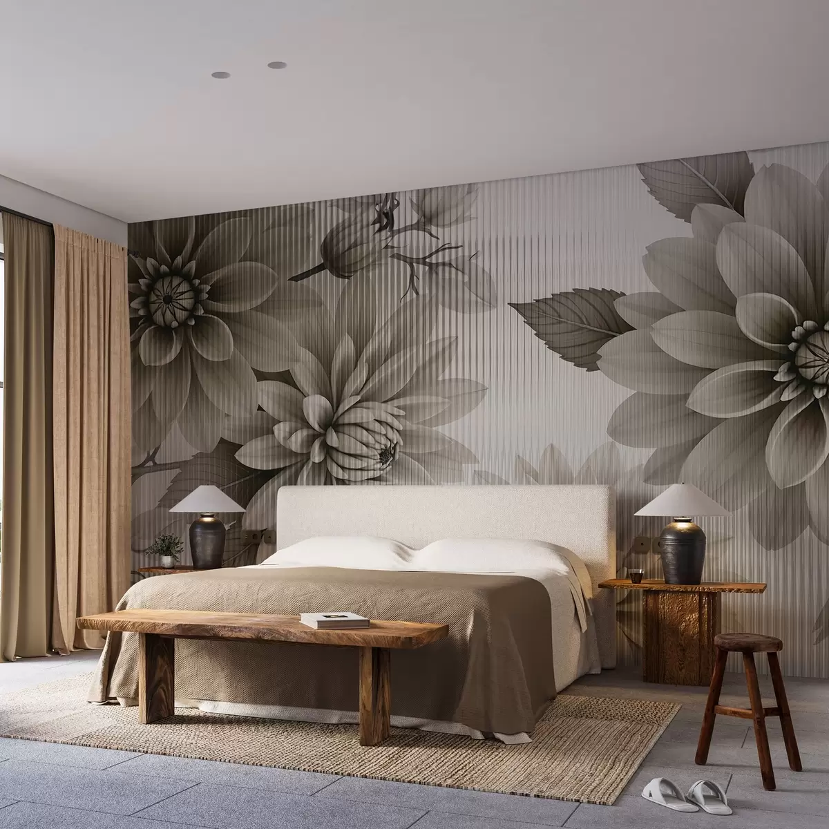 Fototapeedid Suured lilled klaasi taga w03197v1