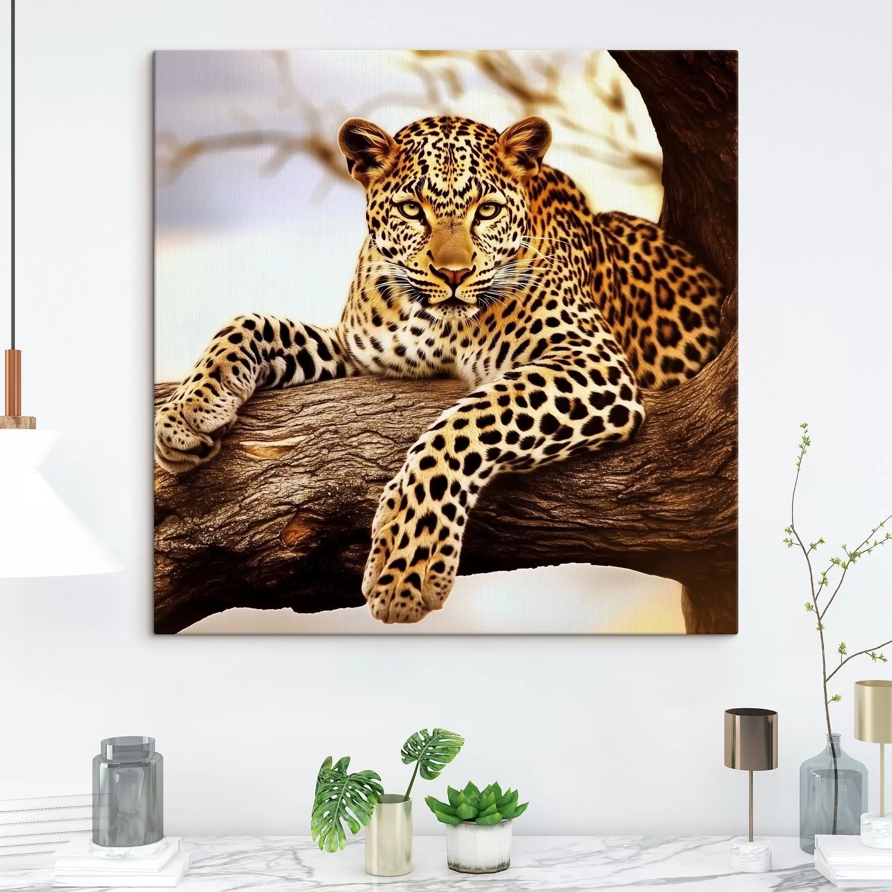 Fototapeedid Leopard puu otsas s42984