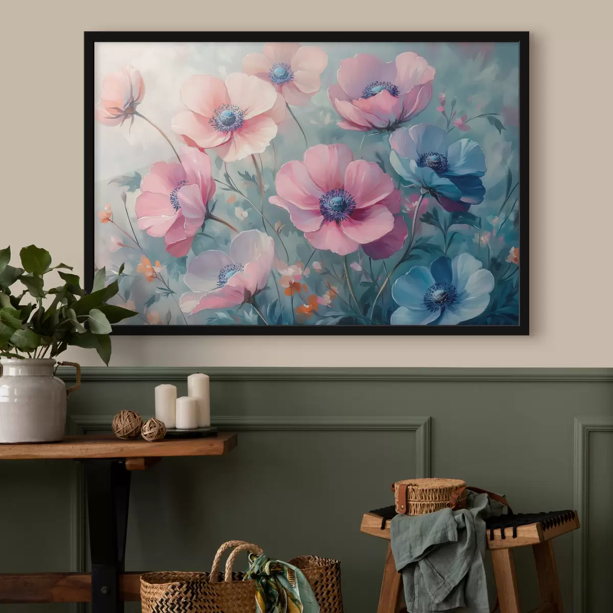 Plakat Värvilised lilled põllul f42973