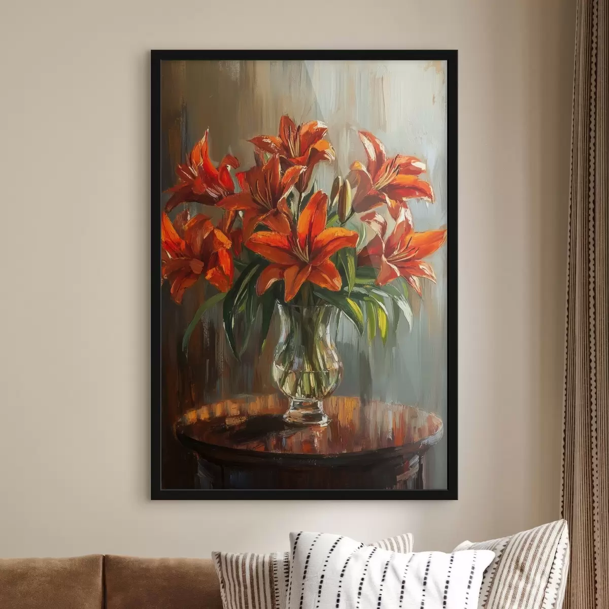 Plakat Punased liiliad õlivärvi stiilis f42977