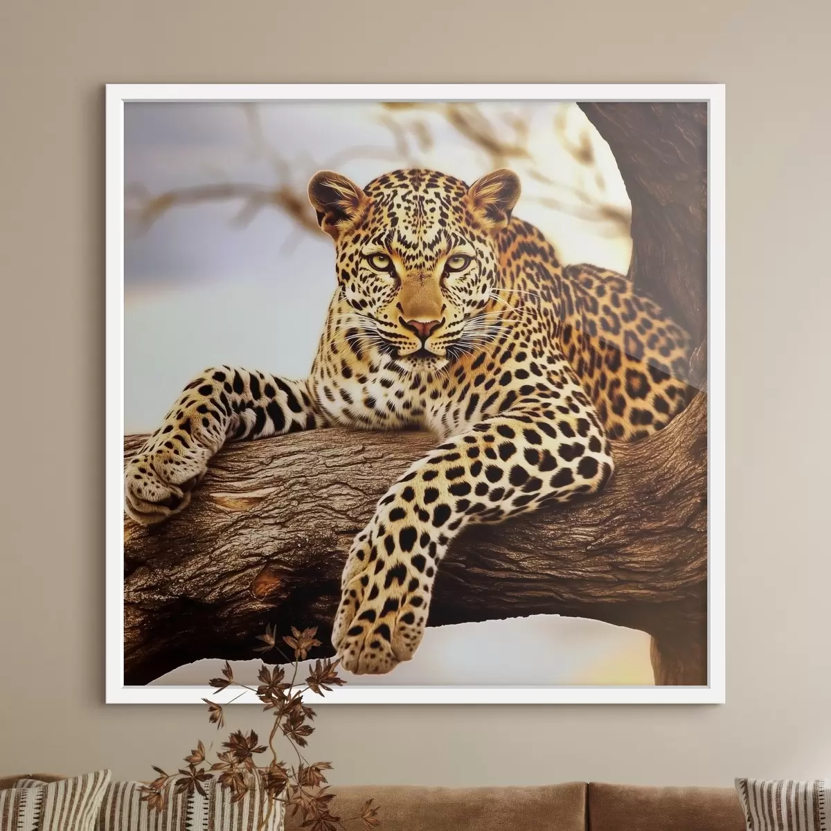 Plakat Leopard puu otsas f42984