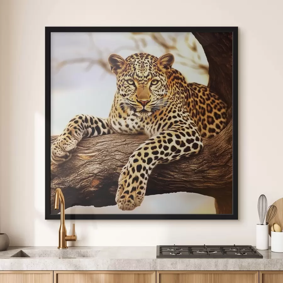 Fototapeedid Leopard puu otsas f42984