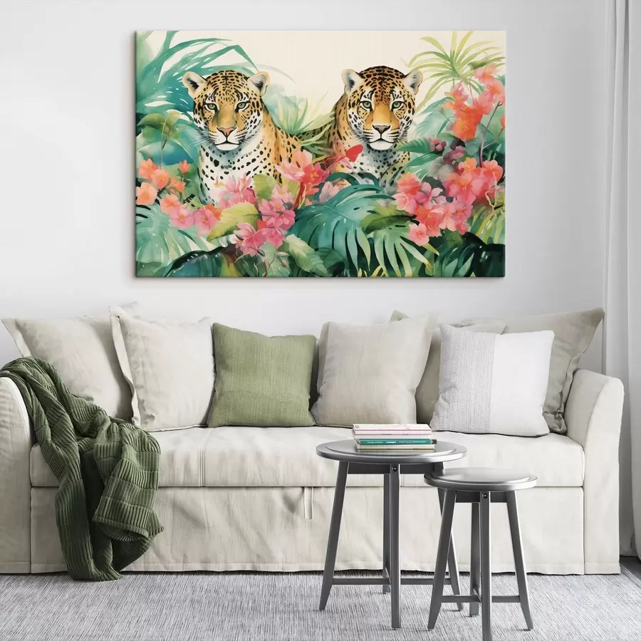 Pilt Paar leopardid troopilistes väikelinnades s43036