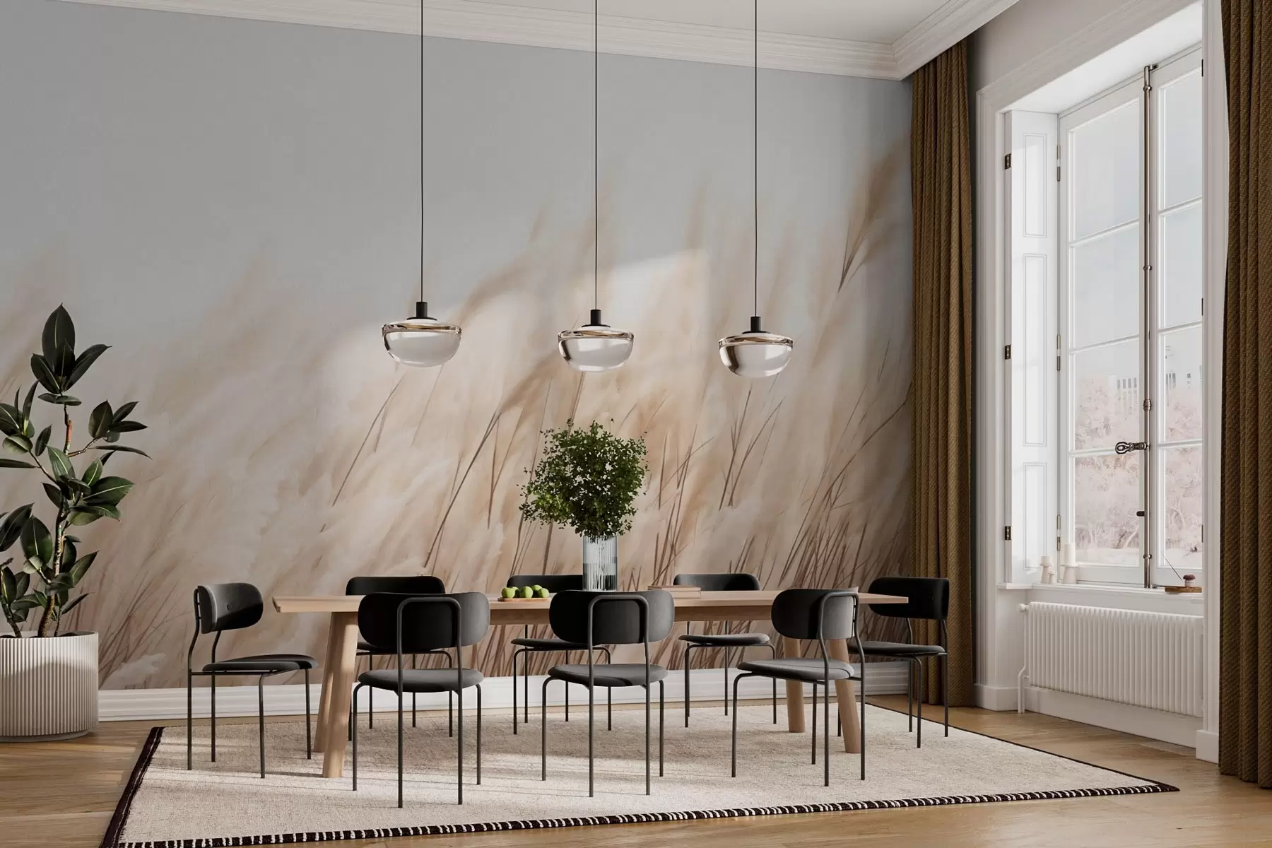 Fototapeedid Pastelsete beežide värvide spikettidega w03244