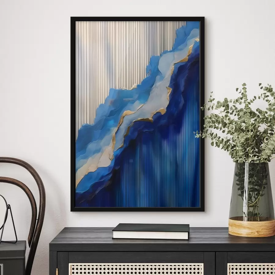 Fototapeedid Abstraktsed sinised tekstuurid koos joontega taustal f43002