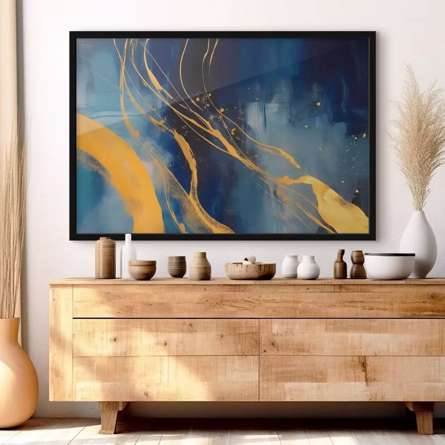 Fototapeedid Abstraktsioon sinistes ja kollastes toonides f43014