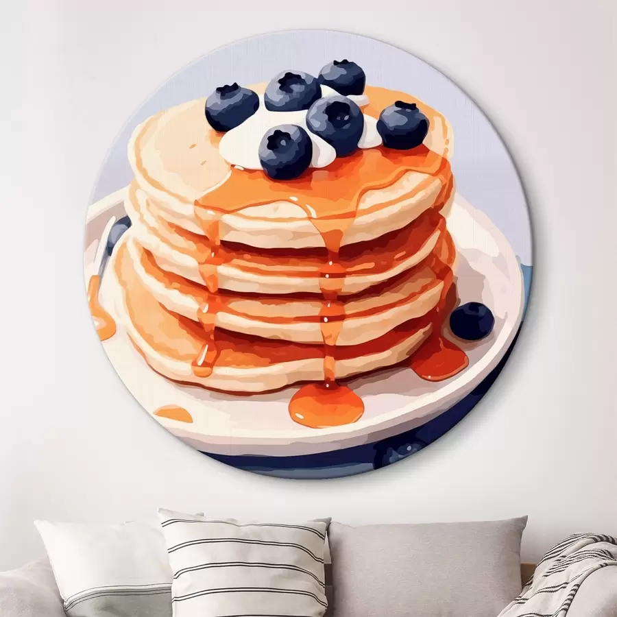 Pilt Pannkoogid siirupi ja mustikatega taldrikul r43009