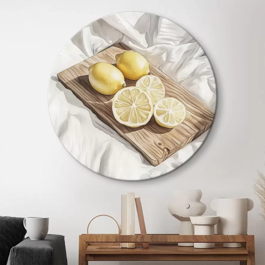 Pilt Sidrunid puidust laual, akvarell, rustikaalne stiil r43064