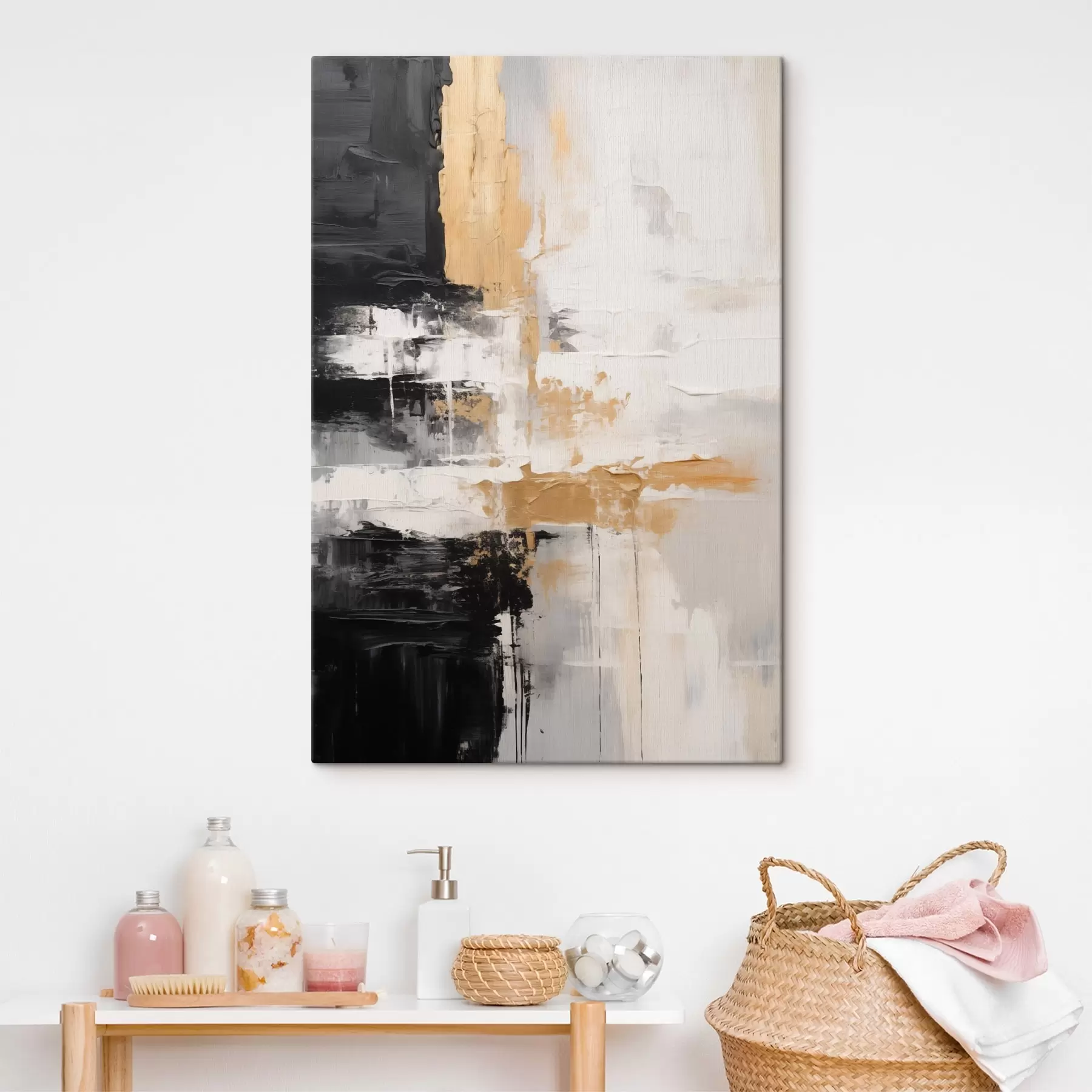 Fototapeedid Abstraktne kompositsioon mustas, valges s43138