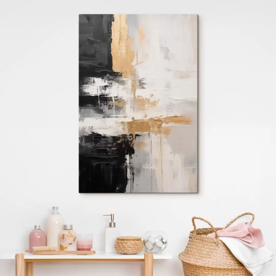 Pilt Abstraktne kompositsioon mustas, valges s43138