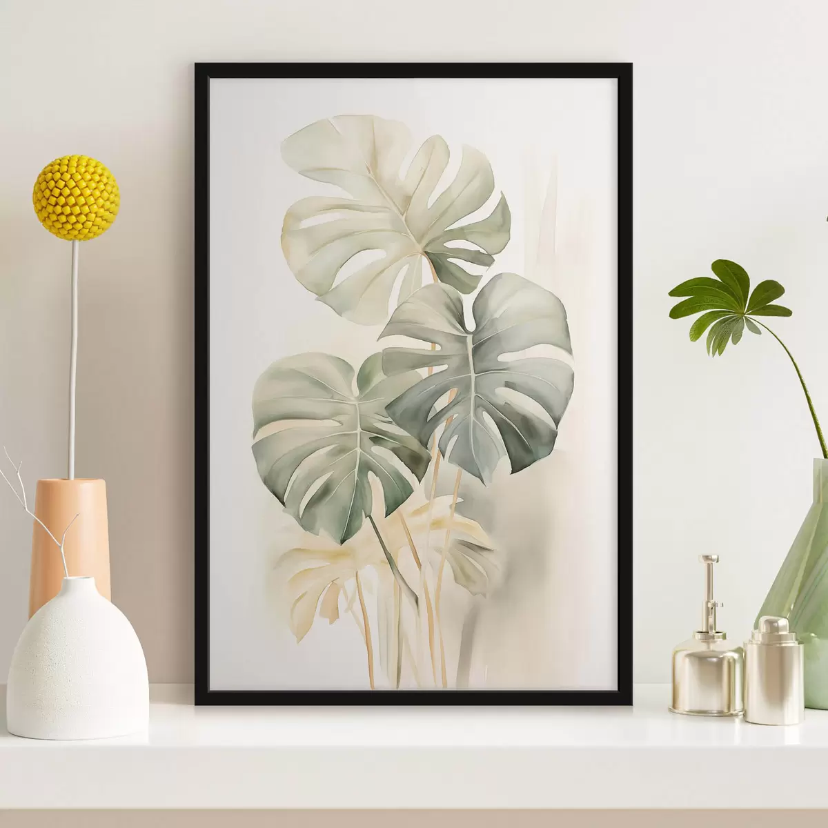Plakat Monstera lehed akvarellitehnikas f43210