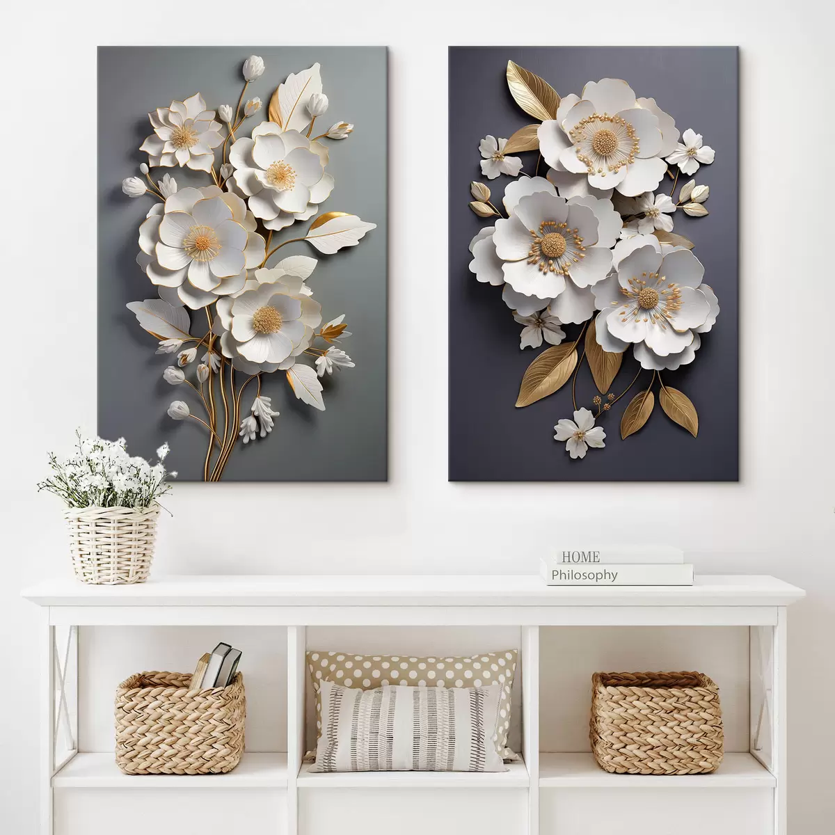 Pilt Lilleõite kompositsioon tumedal taustal m00423