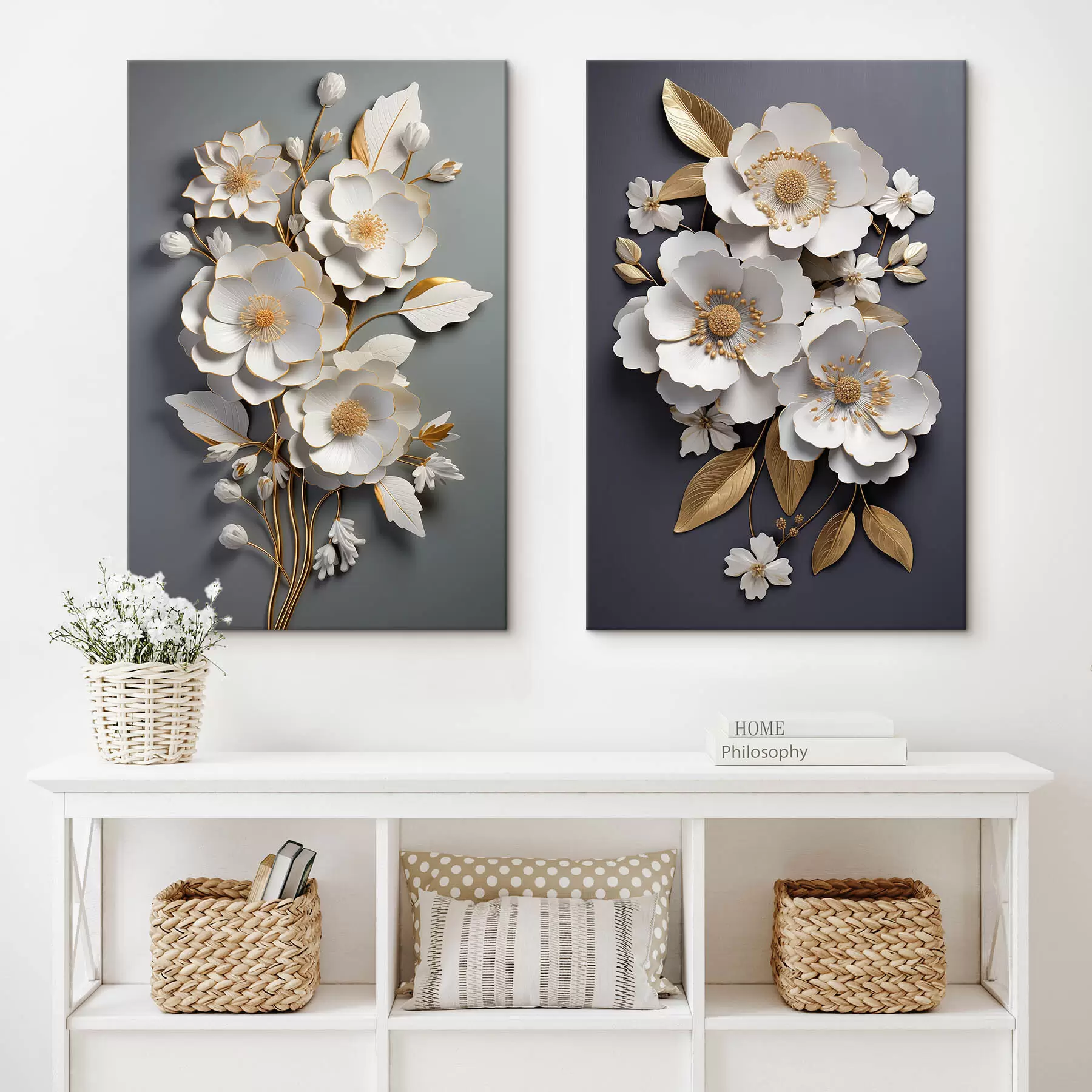 Pilt Lilleõite kompositsioon tumedal taustal m00423