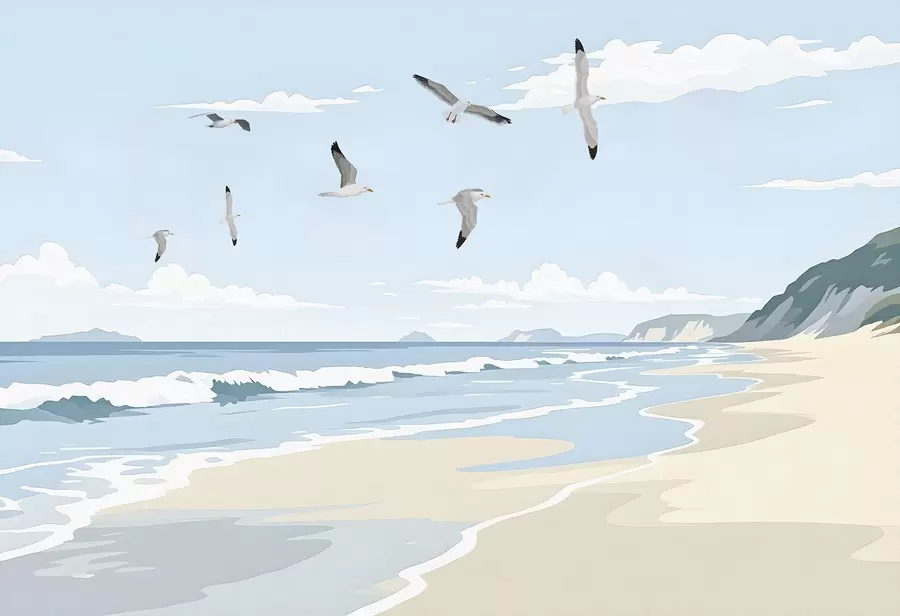 Fototapeedid Õlivärviga maalitud meremaastik w03338