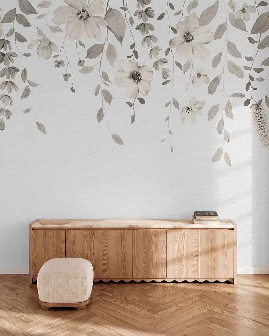 Fototapeedid Rippuvad akvarelllilled ja -lehed w03315v1