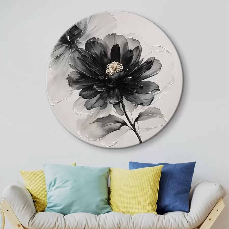 Fototapeedid Must läbipaistev lill valgel taustal r43099