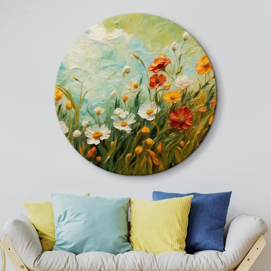 Pilt Lillepõld abstraktsel sinise taeva taustal r43100