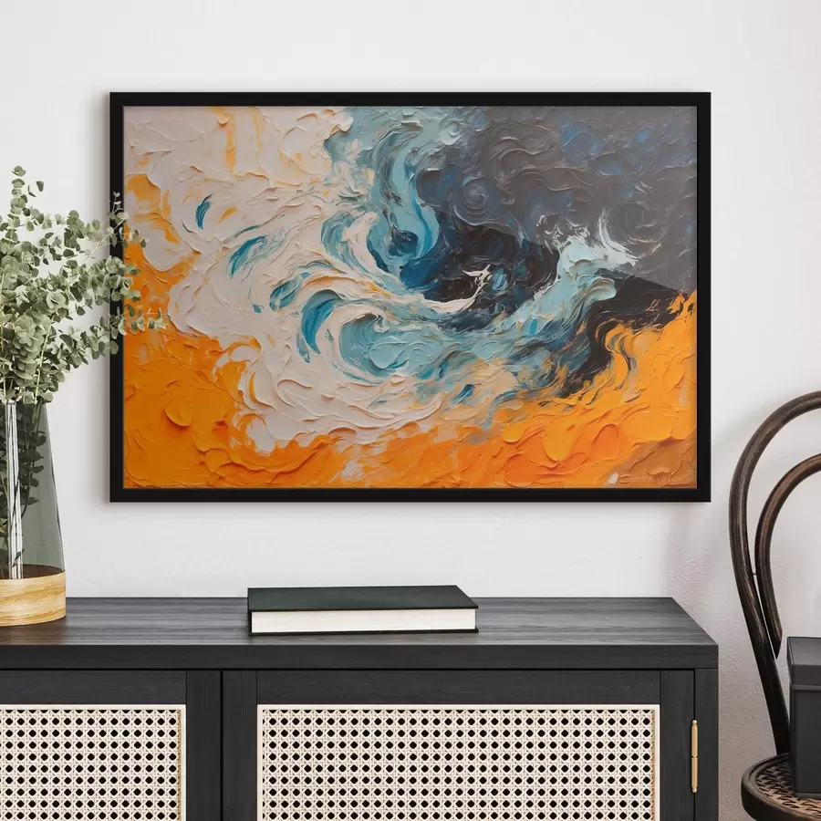 Fototapeedid Abstraktne raevukas meri õlimaali stiilis f43095