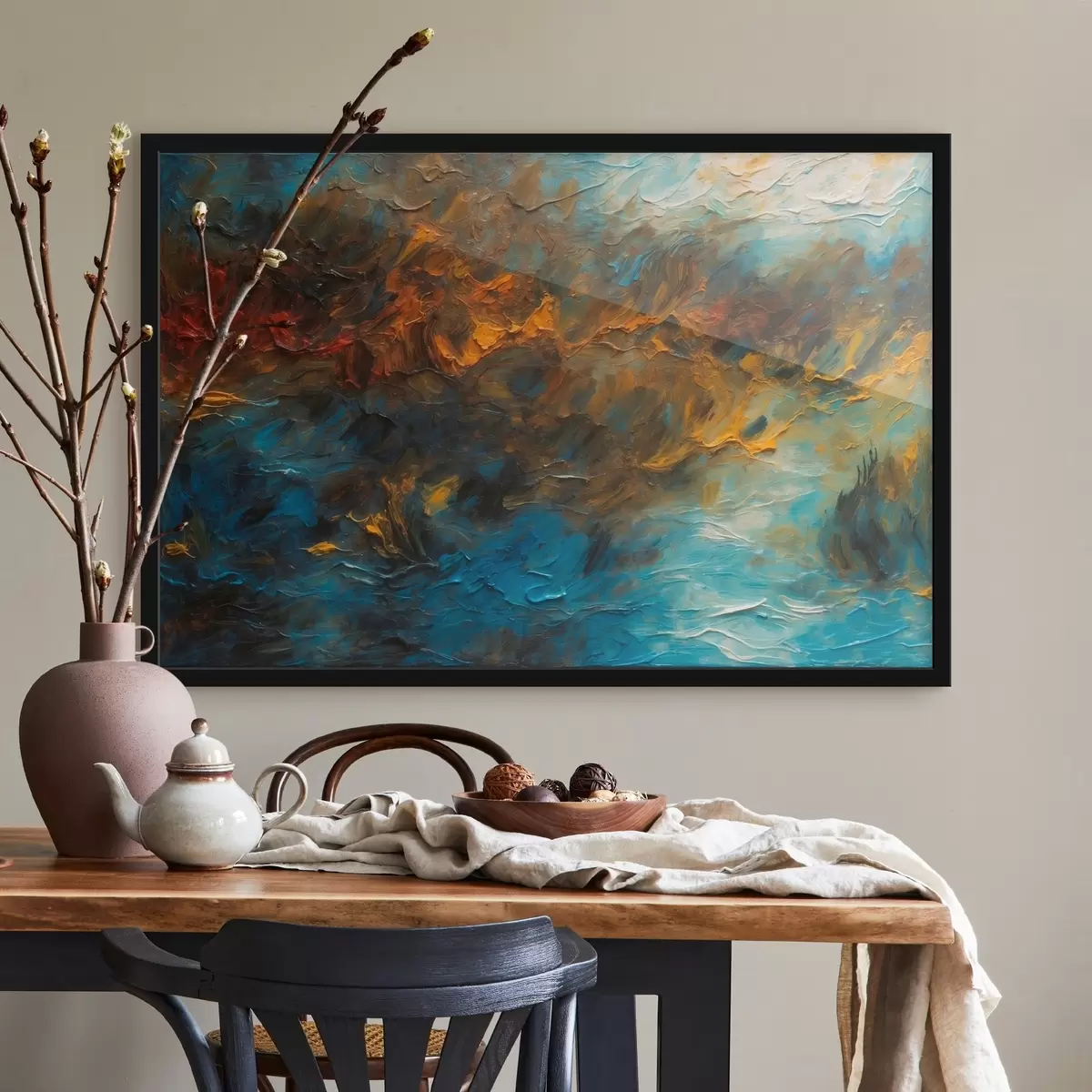 Plakat Segane järv õlimaali stiilis f43106