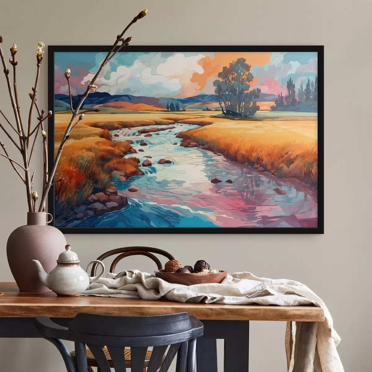 Plakat Stream valdkonnas stiilis akvarellmaalid f43110