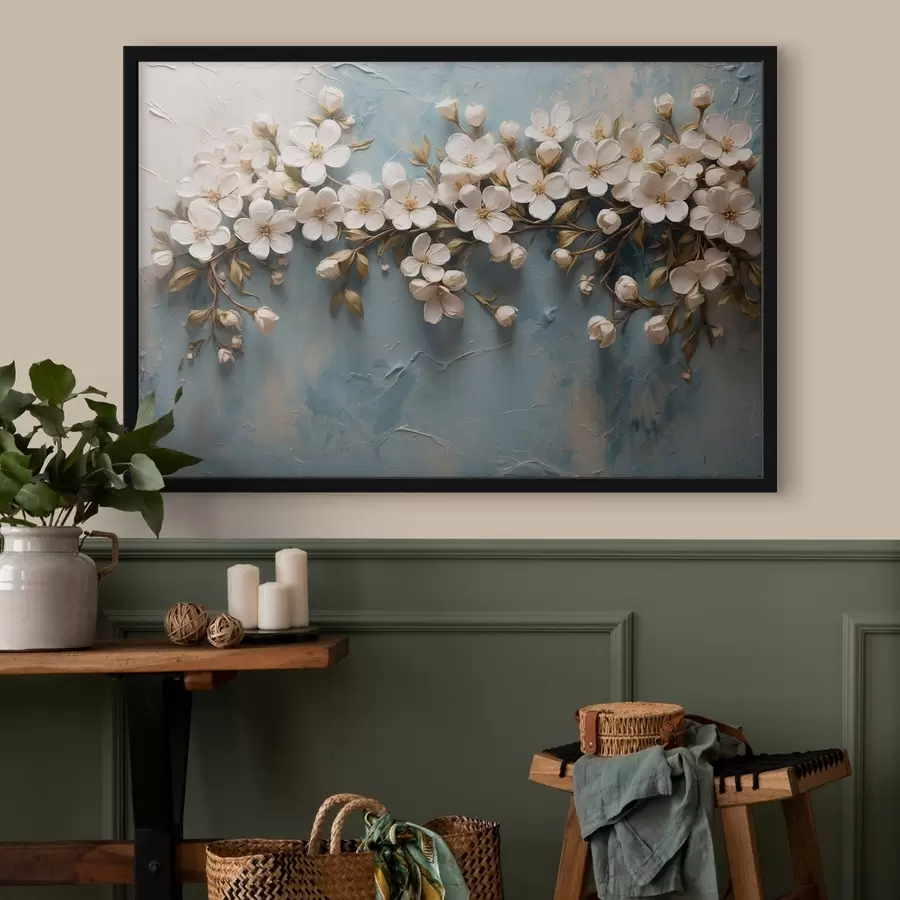 Fototapeedid Lilledega oksad akrüülstiilis taustal f43111