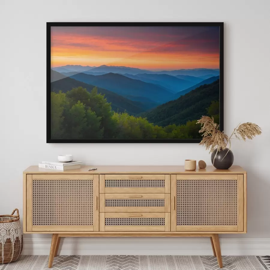 Fototapeedid Vaade mägedest hommikul f43119