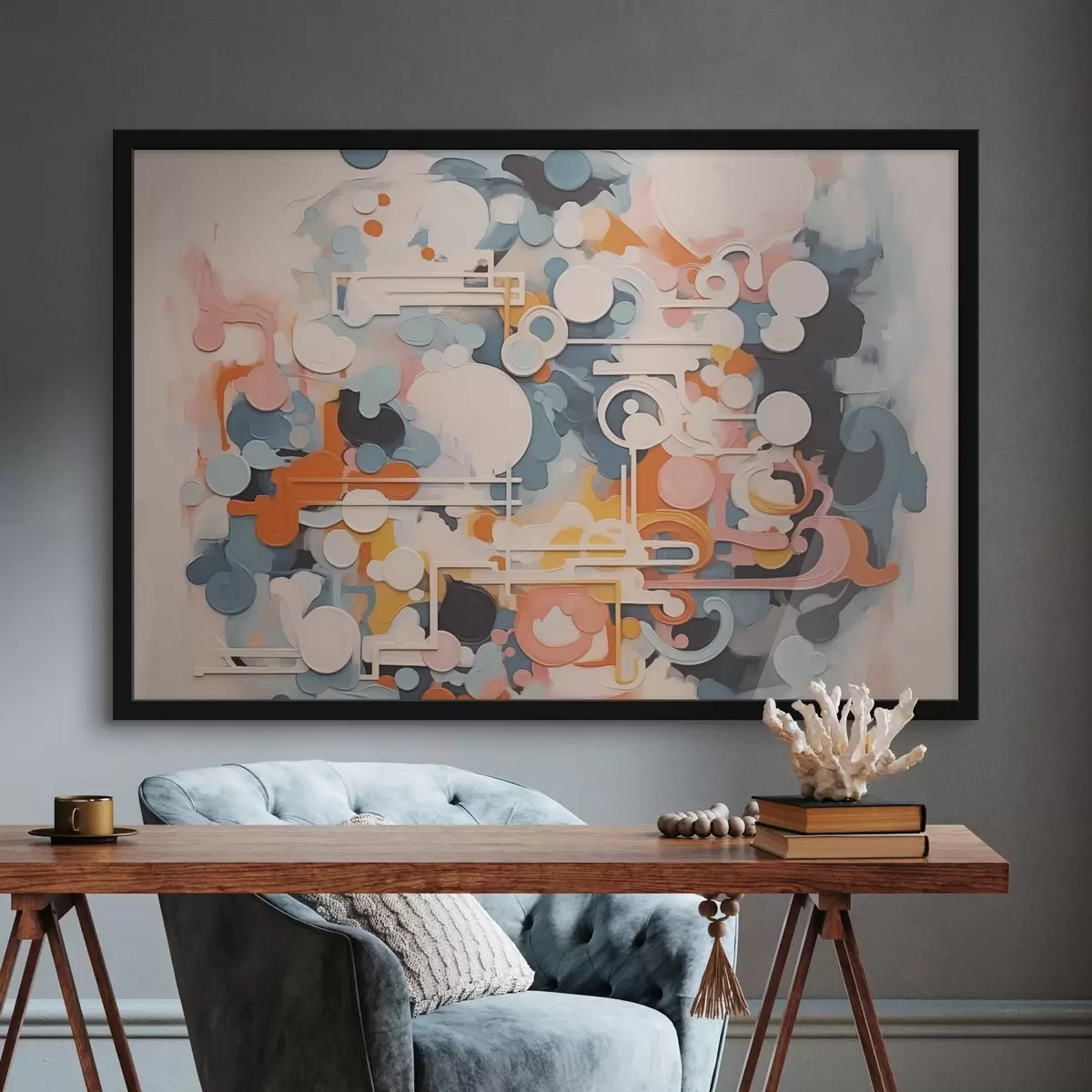 Plakat Abstraktsiooni imitatsioon maali f43227