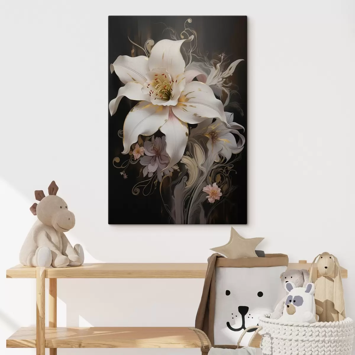 Pilt Lähivõtte abstraktne lillelill tumedal taustal s43254