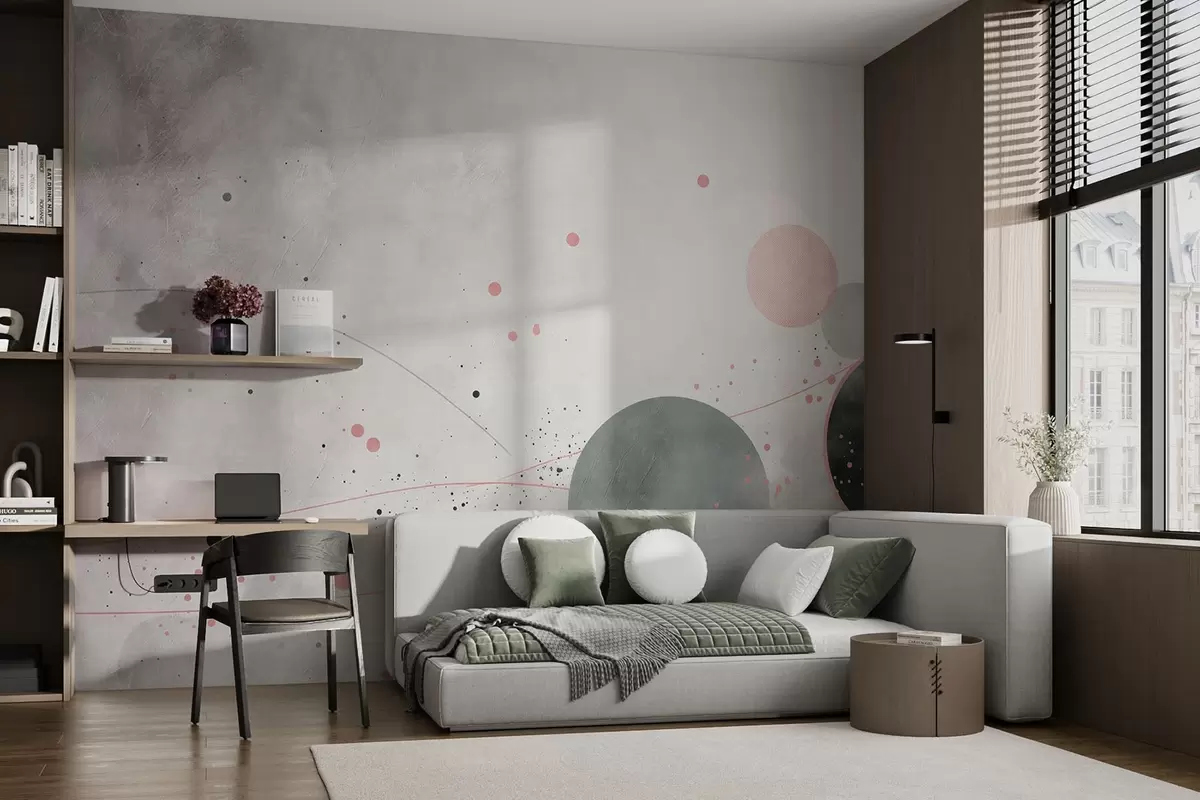 Fototapeedid Ringid ja jooned vananenud taustal w08904