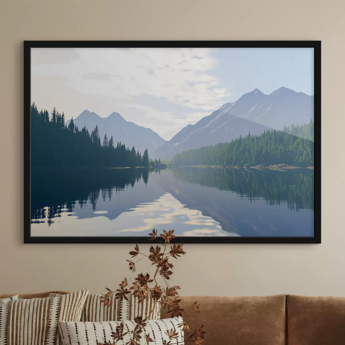 Plakat Mägede lähedal asuv järv f43288