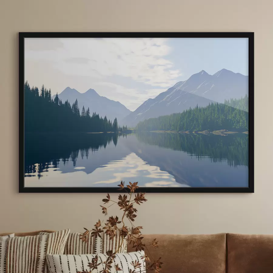 Fototapeedid Mägede lähedal asuv järv f43288