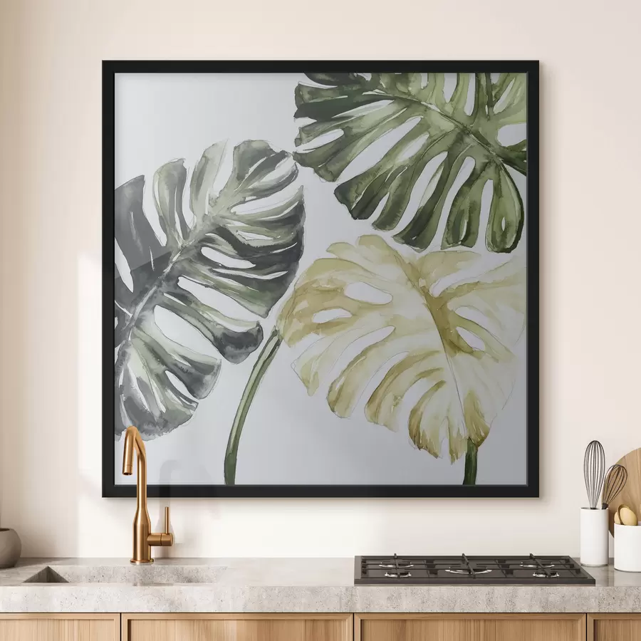 Fototapeedid Troopilised lehed valgel taustal f43304