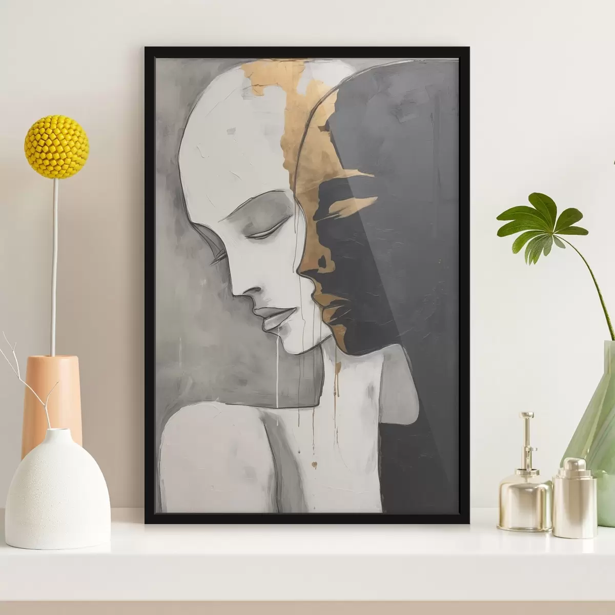 Plakat Kontrastsed siluetid abstraktsete aktsentidega f43280