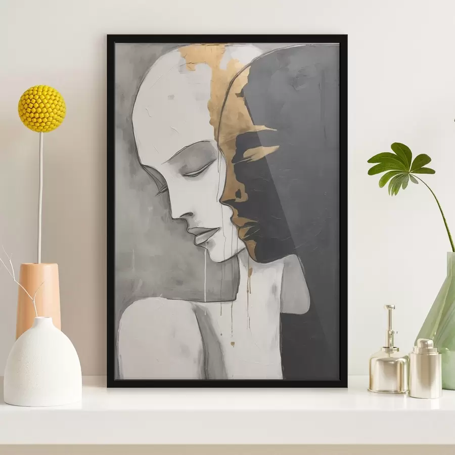 Fototapeedid Kontrastsed siluetid abstraktsete aktsentidega f43280