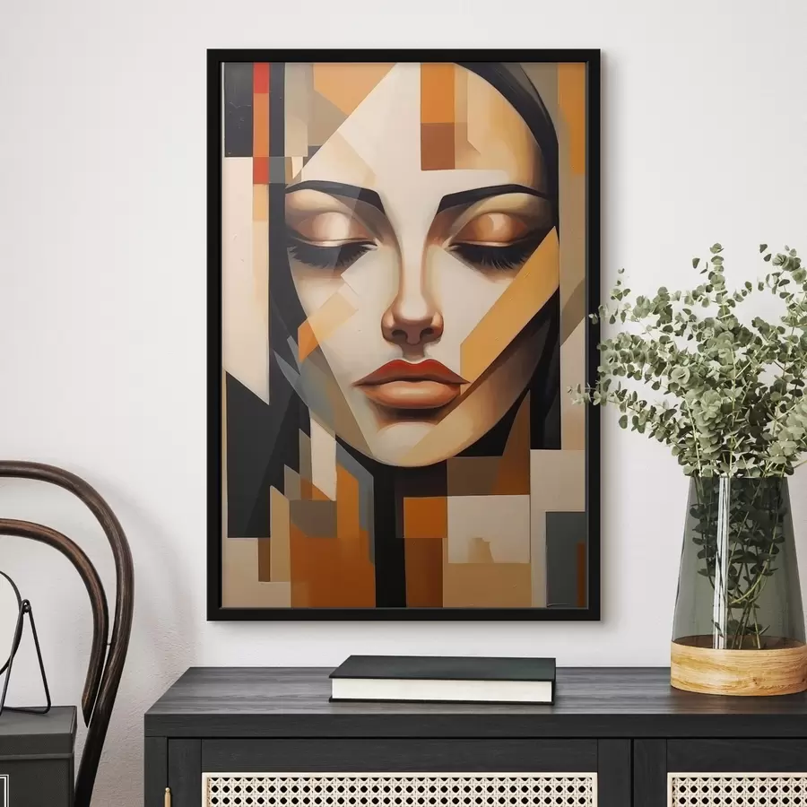 Fototapeedid Geomeetriline portree soojades värvides f43281