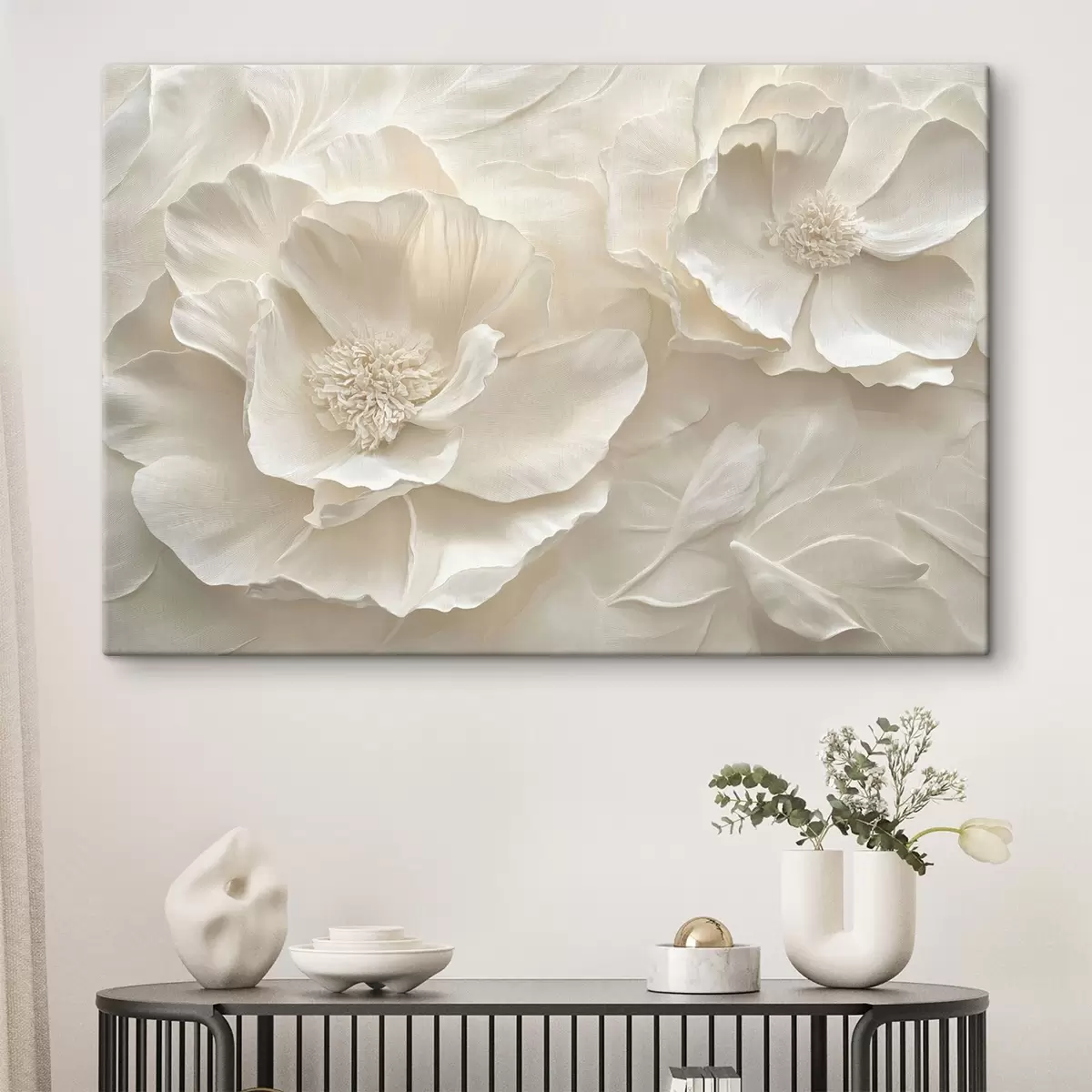 Pilt Suured õhulised valged pojengid s43312