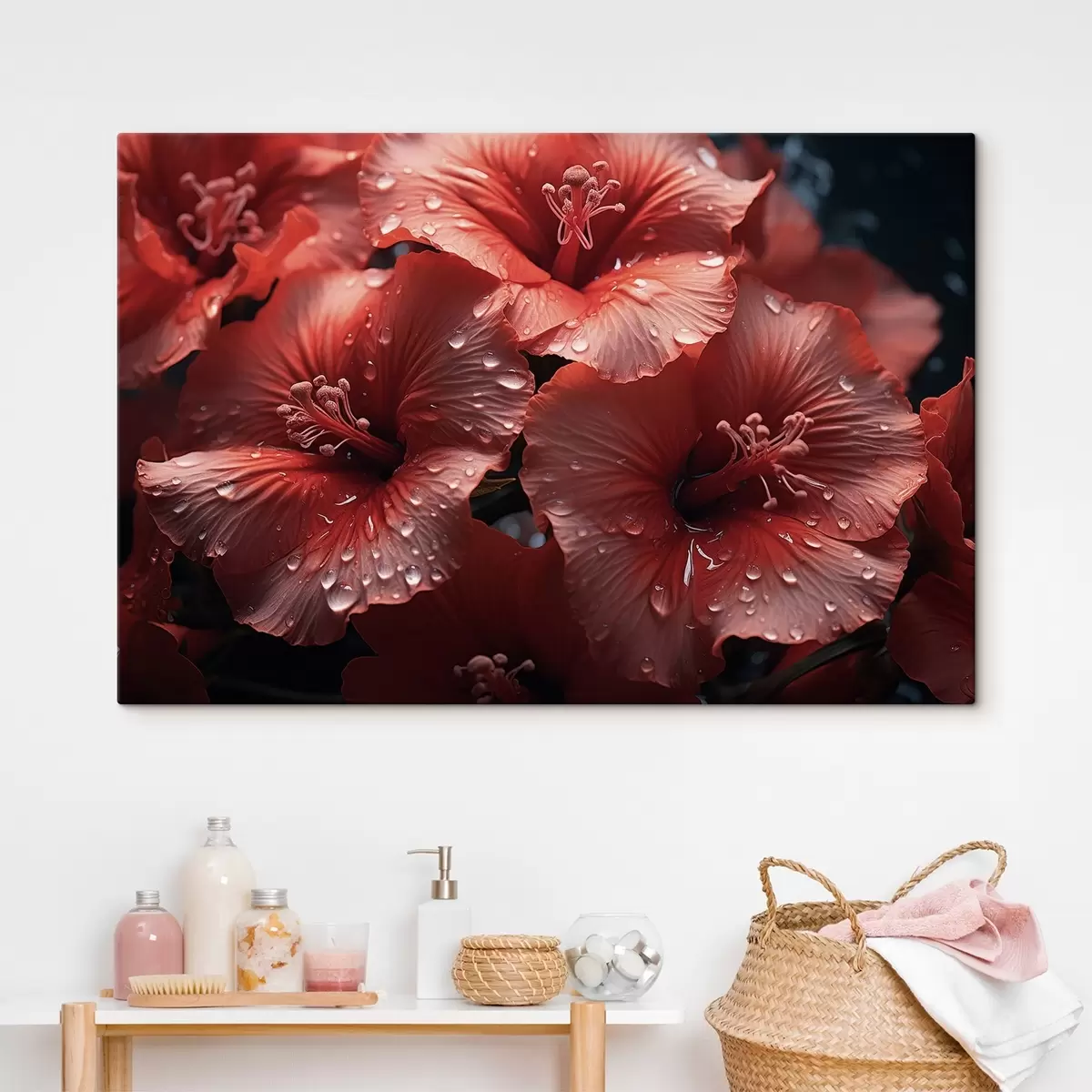 Pilt Punased lilled, mille kroonlehtedel on kaste s43319