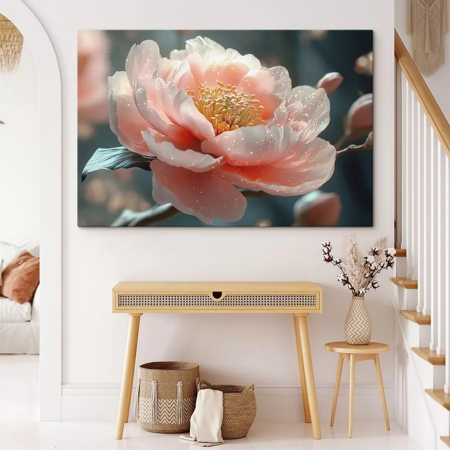 Pilt Õrn lill oksal koos päikesekiirtega s43326