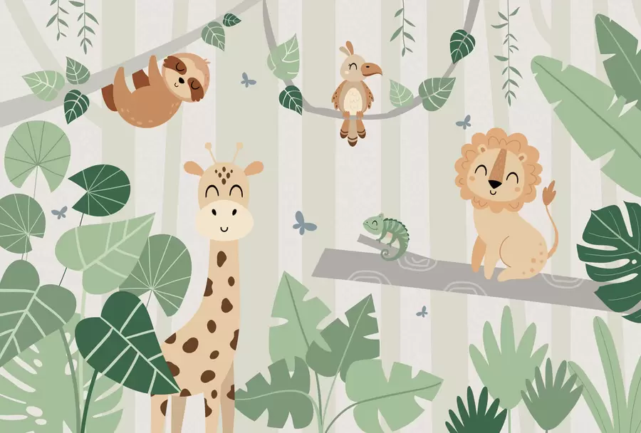 Fototapeedid Troopiliste loomadega maastik w03376v1