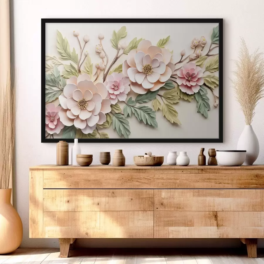 Fototapeedid Suured lillede oksad, vormimise imitatsioon f43333