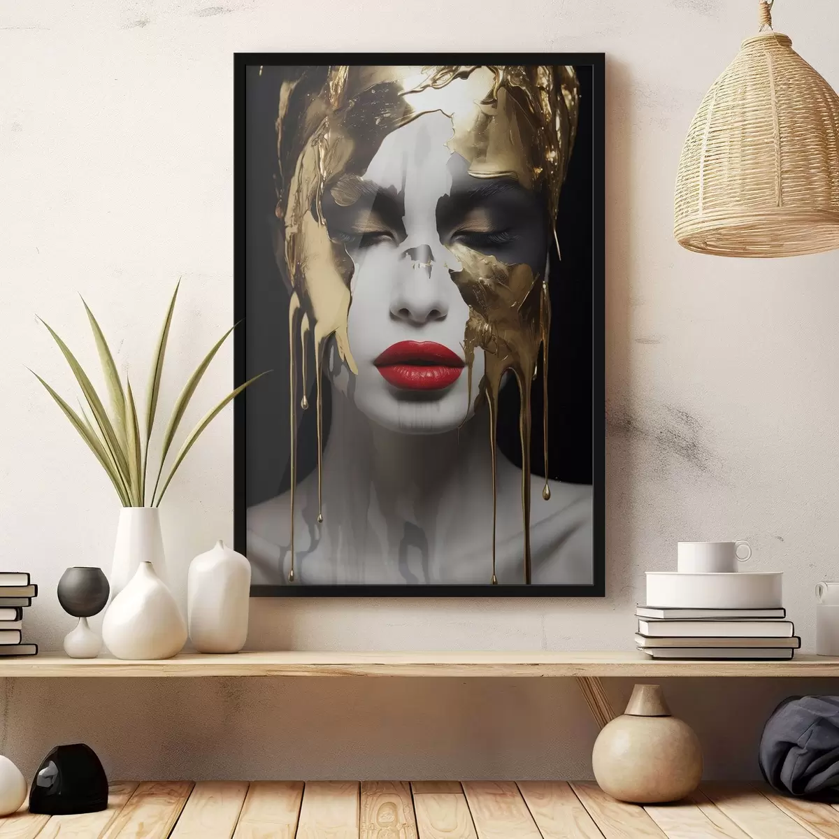 Plakat Inimesed, punaste huultega tüdruk f43336