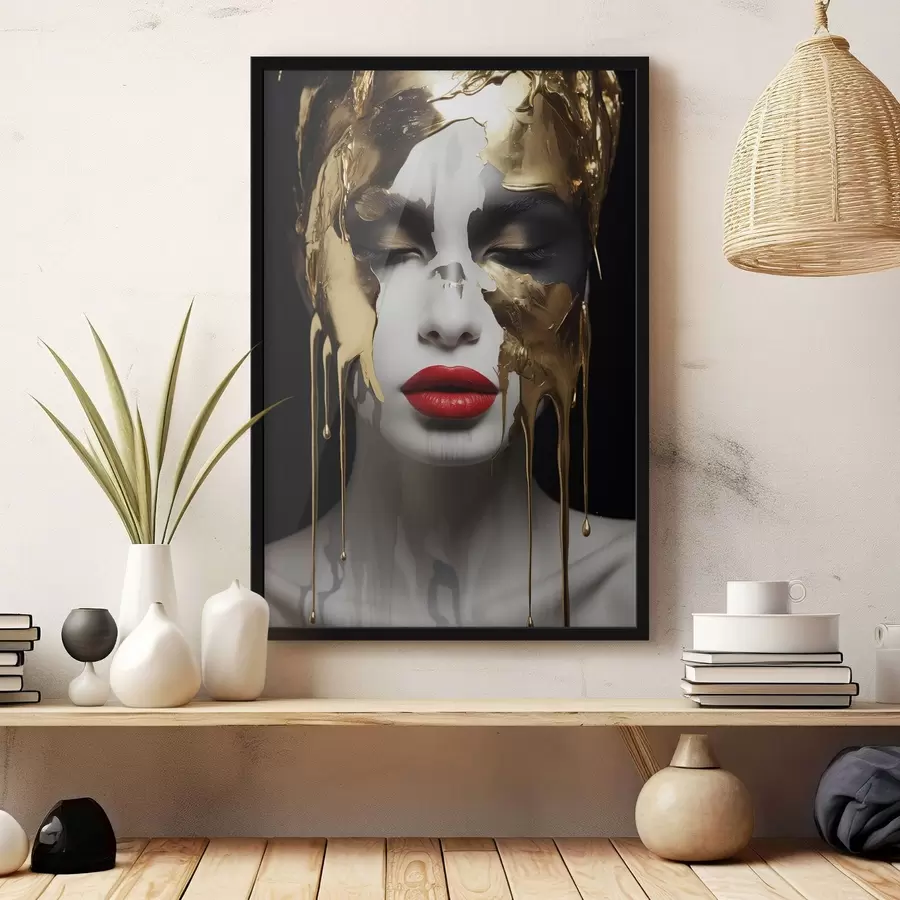 Fototapeedid Inimesed, punaste huultega tüdruk f43336