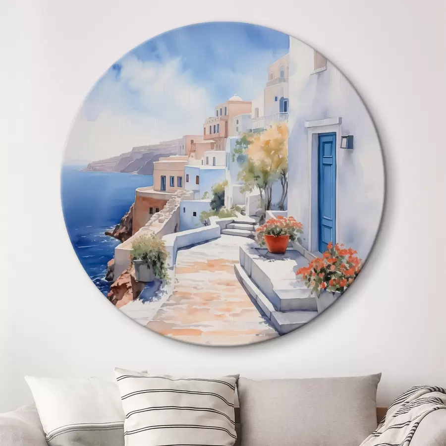 Pilt Majad mere ääres akvarelli imitatsioon r43346