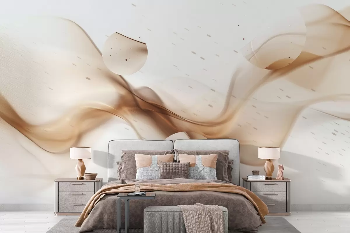 Fototapeedid Geomeetrilised lained abstraktsioon, hägune stiil, gradient, beež värvid w03404