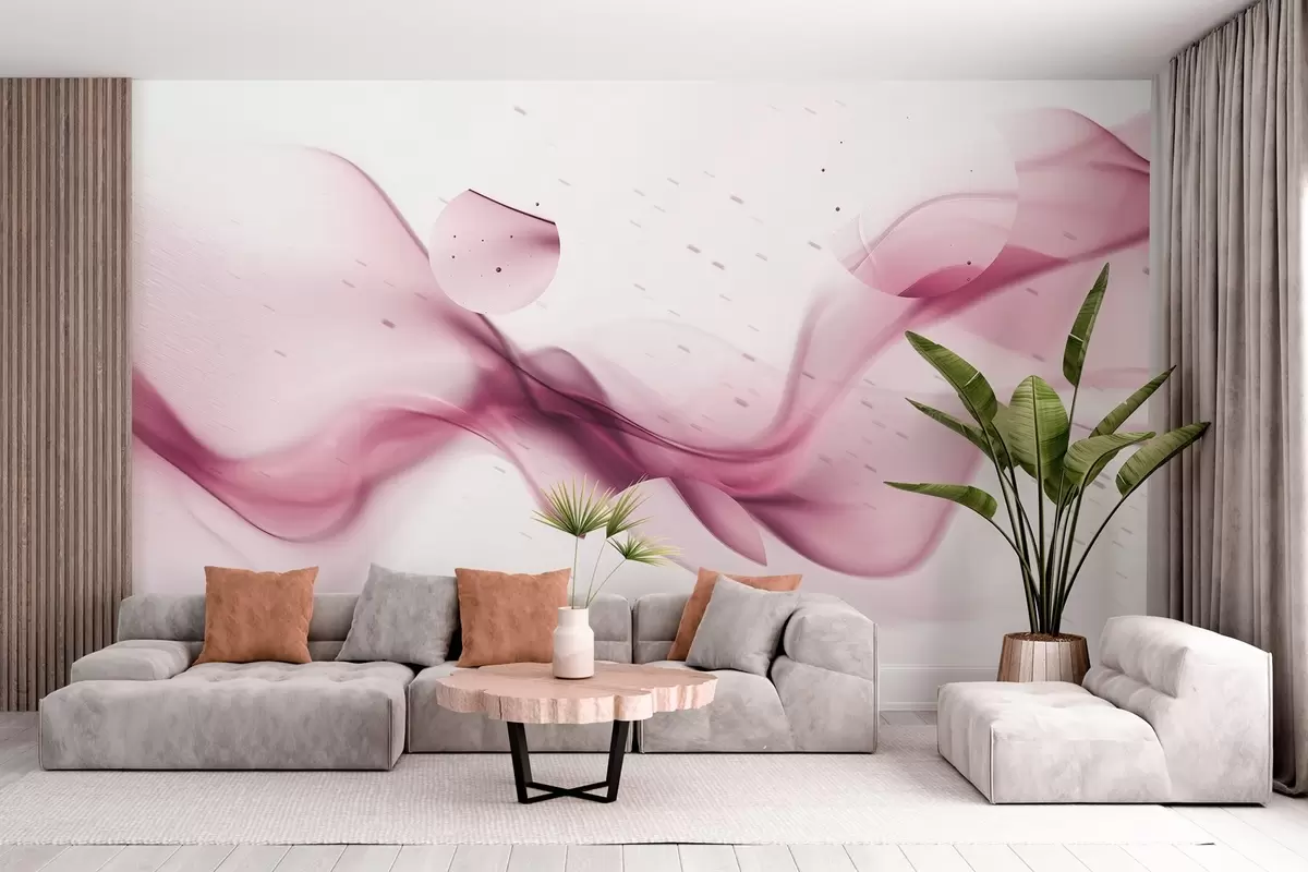 Fototapeedid Geomeetrilised lained abstraktsioon, hägune stiil, gradient, roosad värvid w03404v1