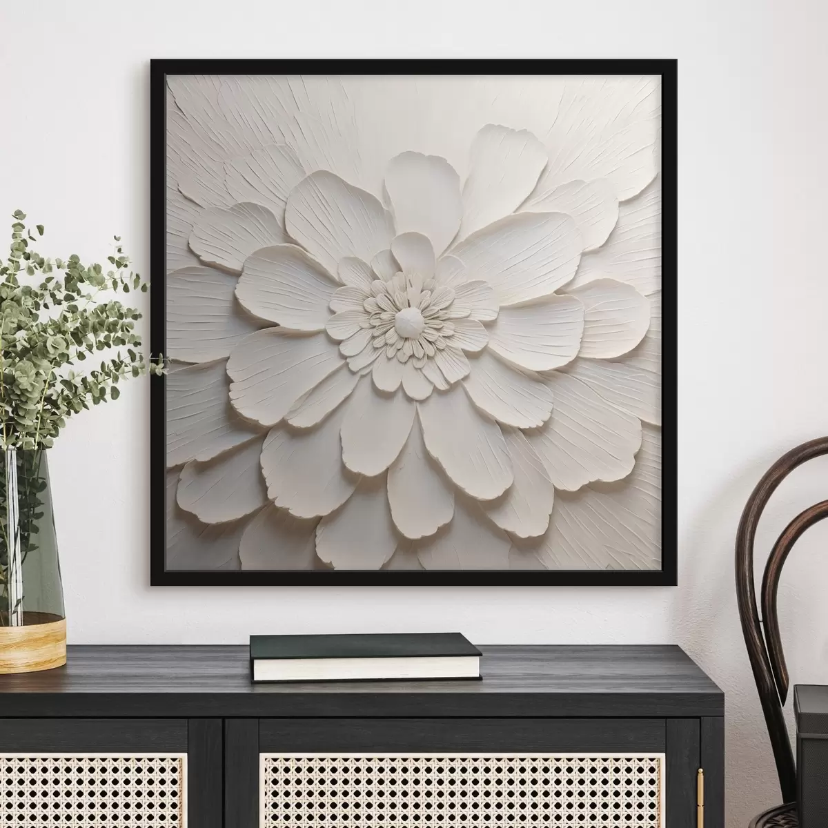 Plakat Suur valge lill mahukate kroonlehtedega f43364