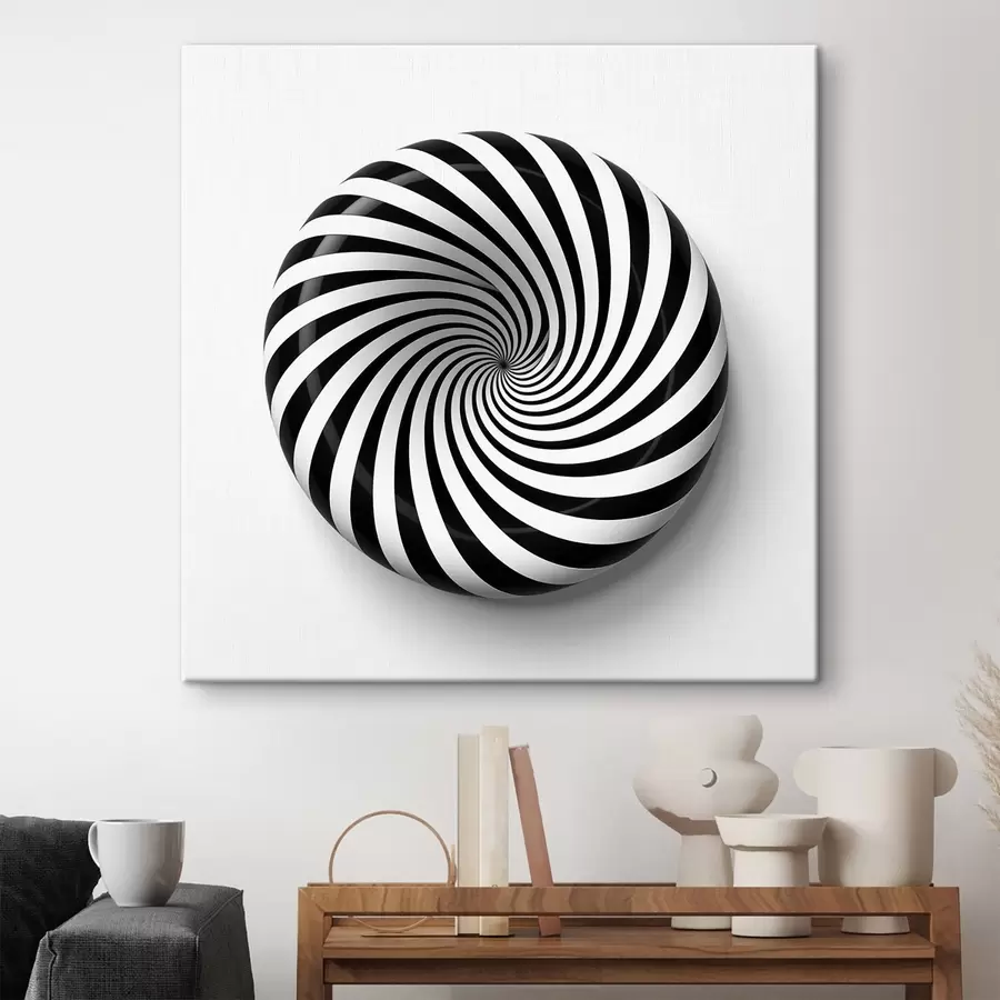 Pilt Geomeetriline keerlev graafika, must graafika valgel taustal s43376