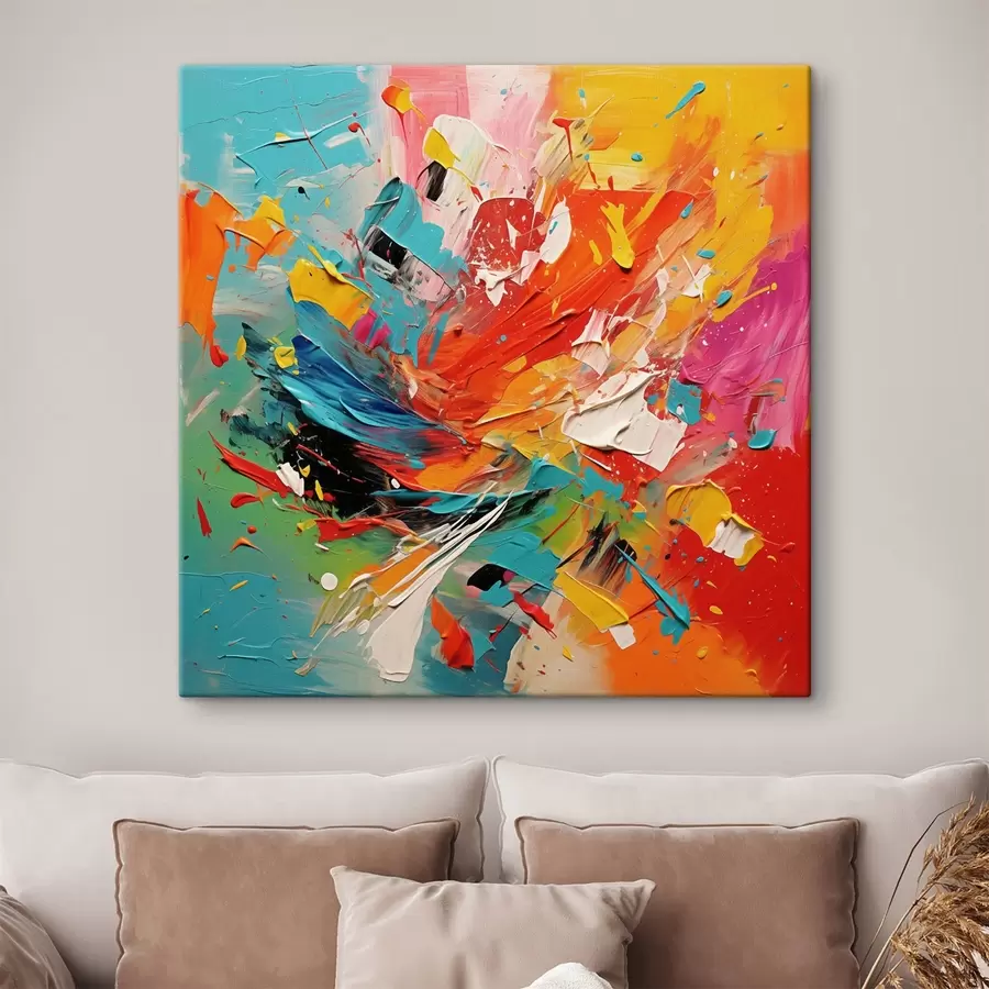 Pilt Abstraktne värviline imitatsioon pintslitõmbedega s43377